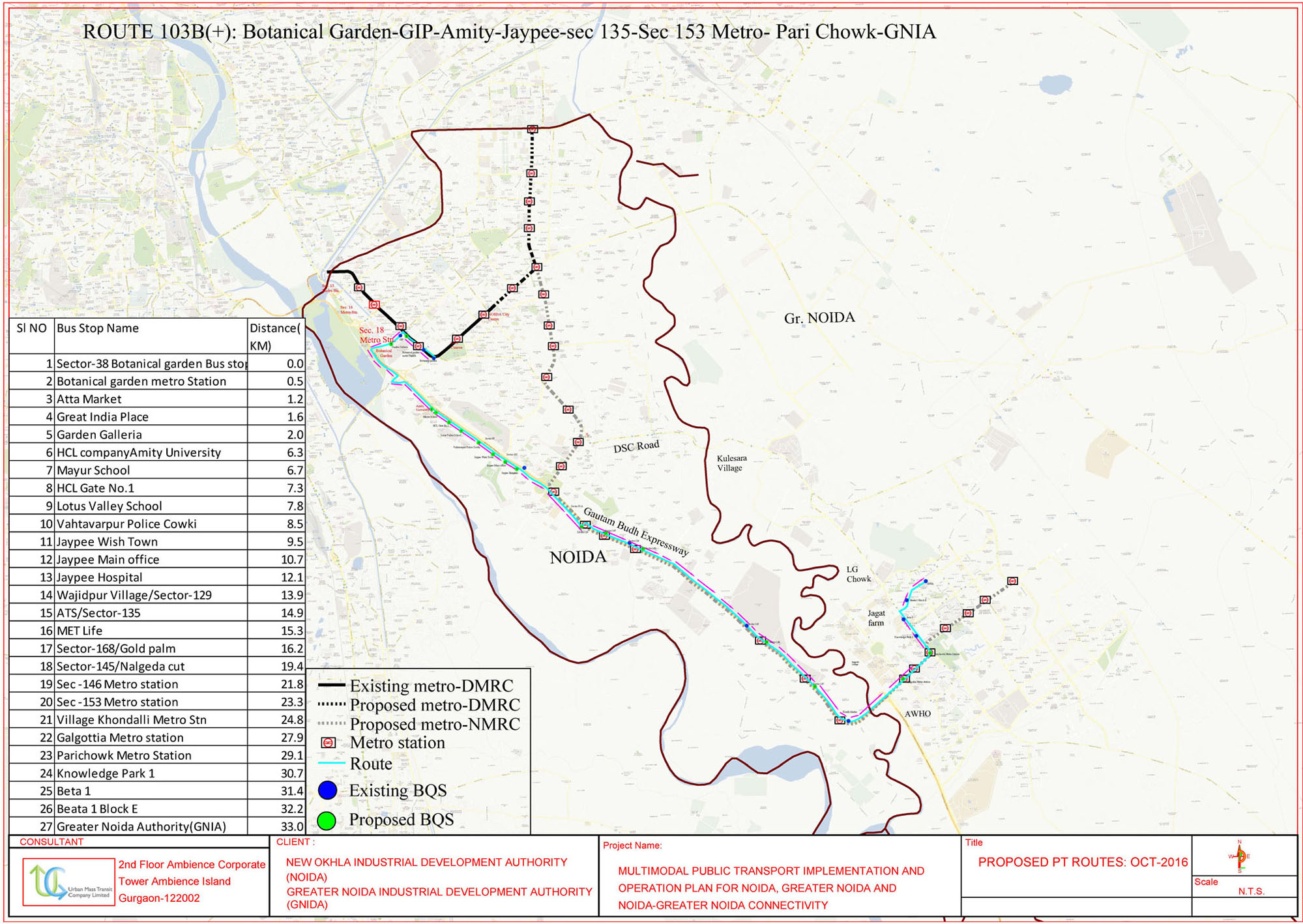 Route Chart Of City Bus Noida Metro Rail Corporation Ltd